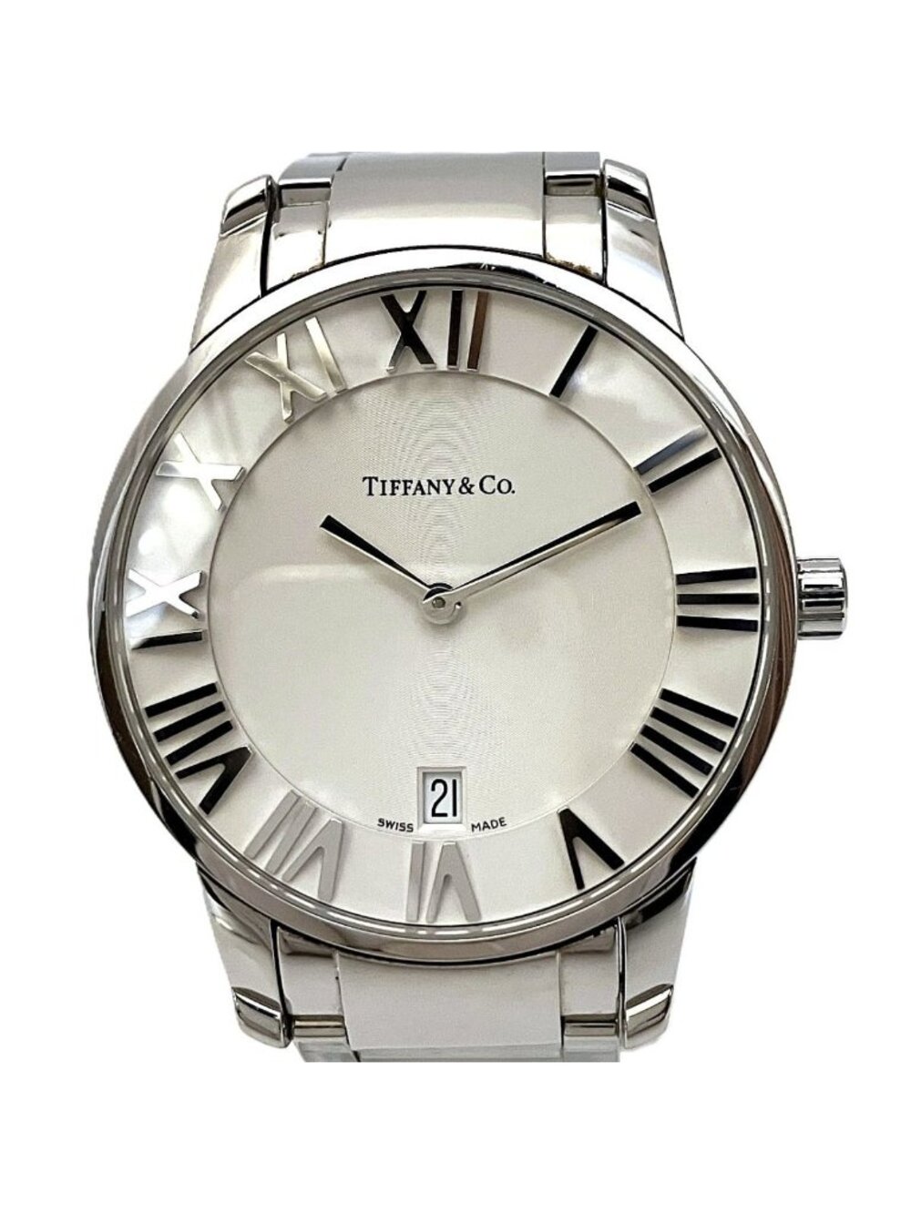 Tiffany & Co Atlas Dome Watch SS Quartz White Dial